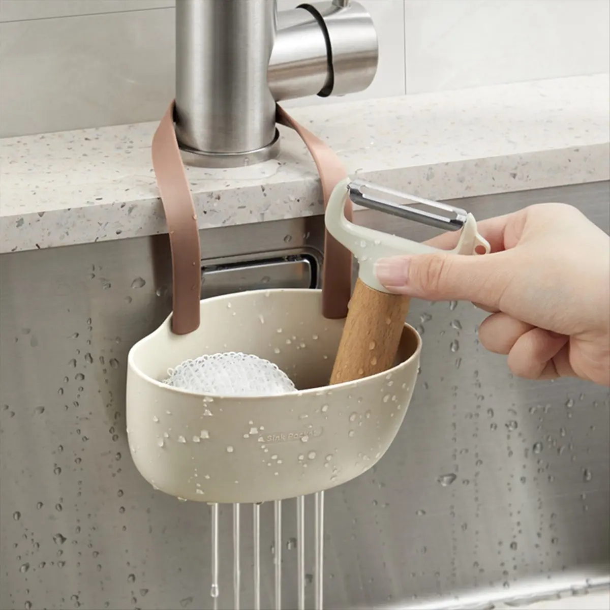 REST Coffee Color Kitchen Sink Sponges Soap Holder Bathroom Dish Drain Water Basket Storage Drying Rack Accessories Organizer