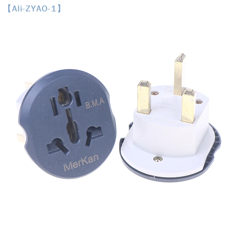 

【ZYAO-1】1/2 шт., адаптер для вилки Великобритании, 13 А, 250 В, адаптер для путешествий HK, 2 круглых розетки, универсальная настенная розетка переменного тока из Австралии, США, ЕС, CN в Великобритании