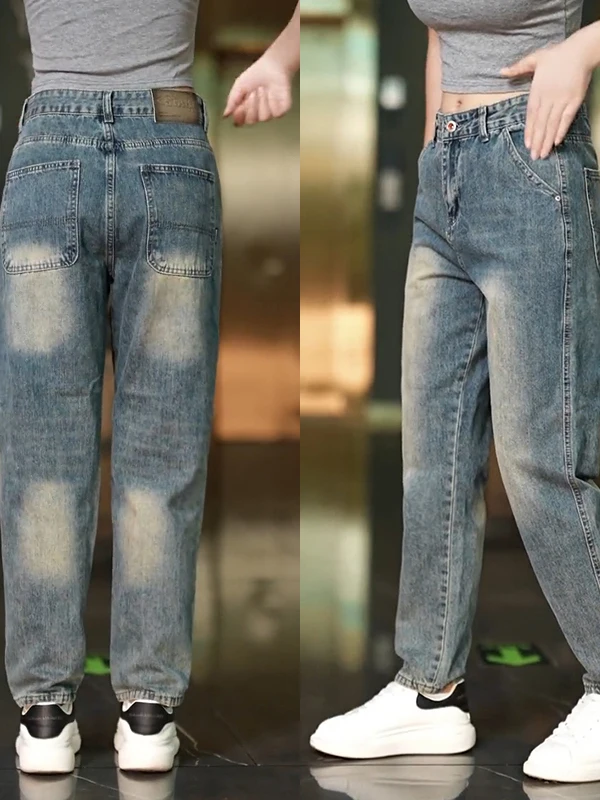 

Мужские джинсы прямого кроя в стиле ретро, винтажные, с боковыми карманами, повседневные, весенне-осенние, универсальные, удобные, дышащие, износостойкие.