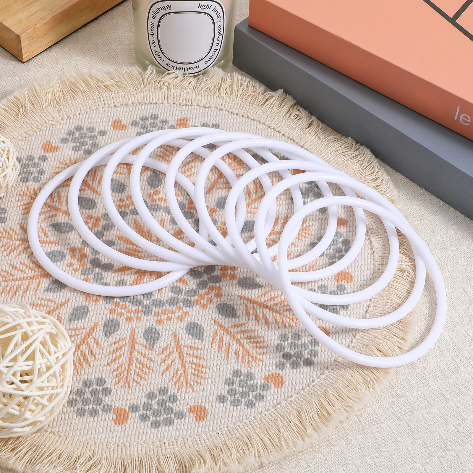 

20 Pcs Hoops for Crafts Plastic Rubber Ring Dreamcatcher Macrame Accessories Wreath Supplies