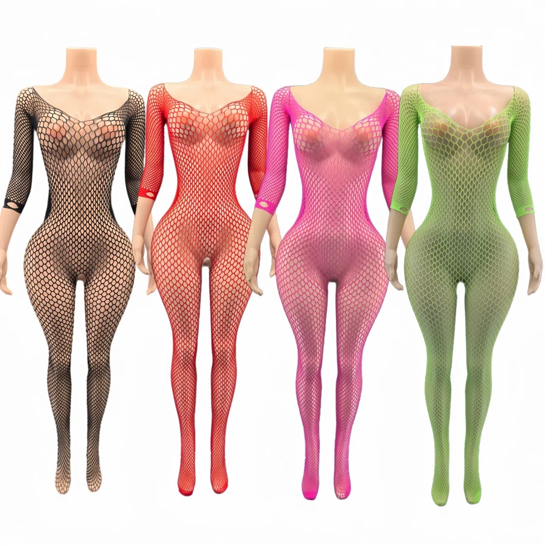 Sexy Lingerie Women For Sex Clothes Role Play Adult Games Fishnet Bodysuit Exotic Costumes Transparent Sheath Shop Full Sleeves
