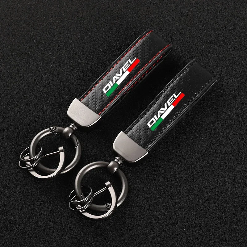 Leather Motorcycle keychain Horseshoe Buckle Jewelry for Ducati X Diavel S 1260 Accessories