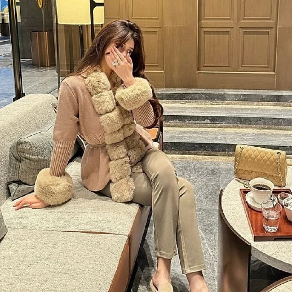 

Fur Coat Eco-friendly Store Faux Fur Jacket Winter Coat Female Fur Coat for 2025 Warm Women's Clothing Women's Tops Stones Coat