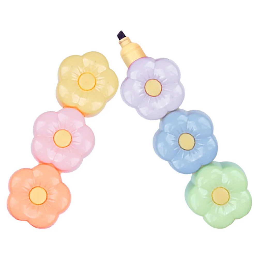 

Flower Highlighter Highlighters Assorted Colors Books Markers Scrapbooking Mini Work Pen Stackable Portable
