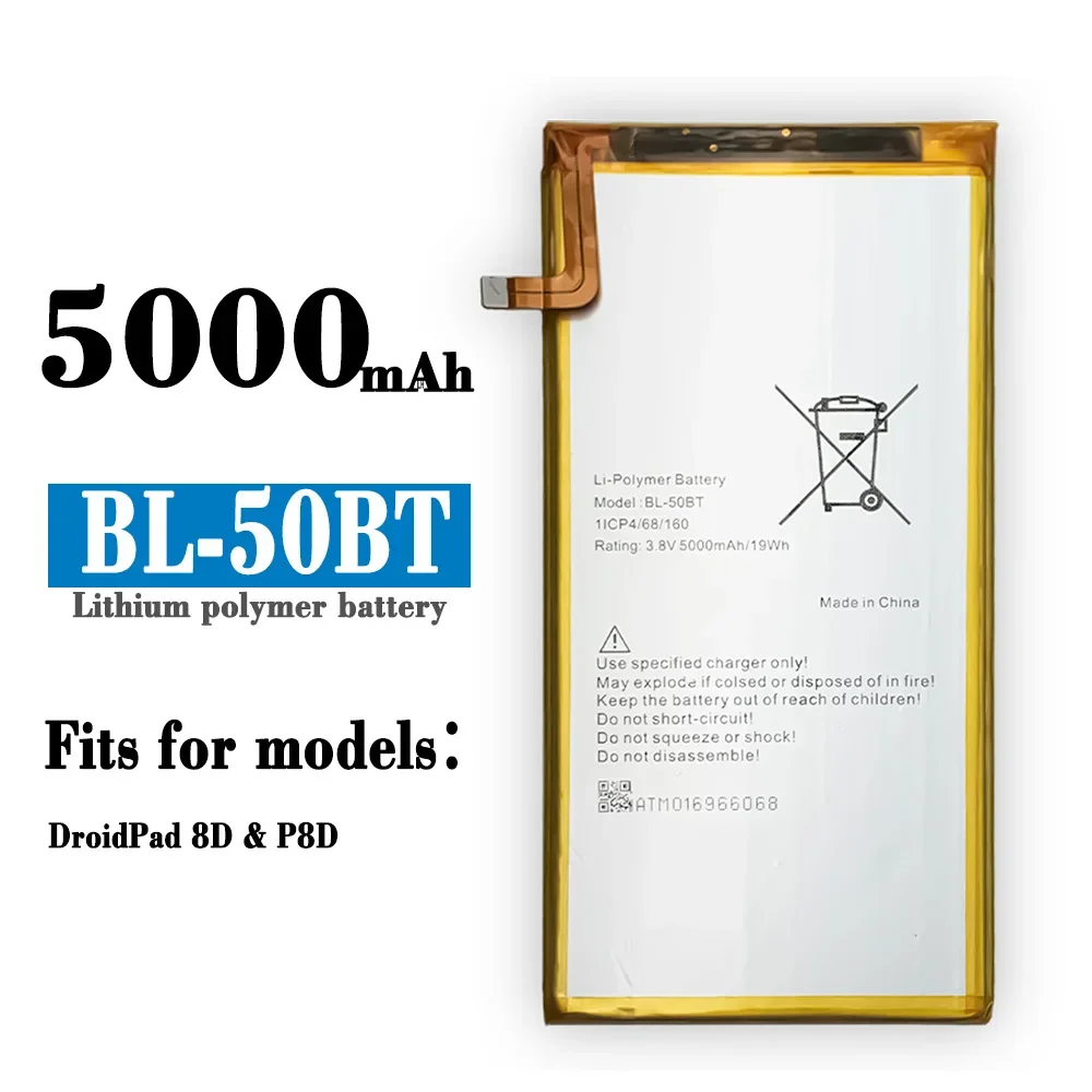 

High Quality Replacement Battery For Tecno D8 8D P8D Droidpad 8D Mobile Phone BL-50BT New Large Capacity Battery