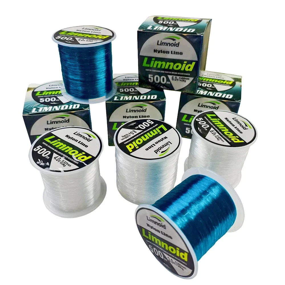 Limnoid 500m Nylon Fishing Line Invisible Design 6.8lb-39.6lb Abrasion Resistant Smooth Casting for Bass Carp Pike Fishing