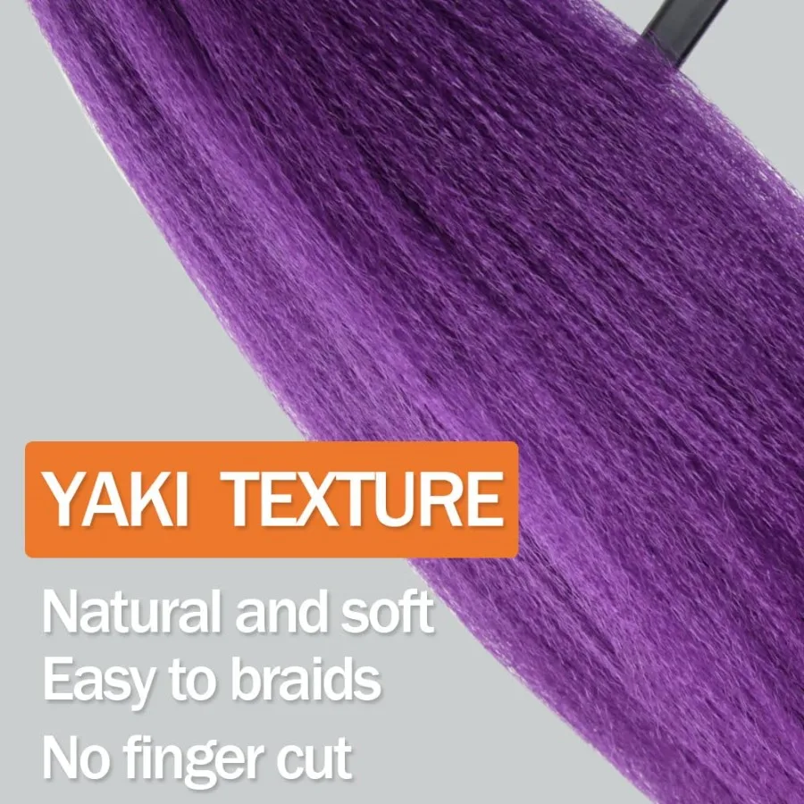 تجديل الشعر قبل امتدت 14 بوصة 4 حزمة وصلات شعر قصيرة لضفائر جدائل شعر صناعية مسبقا الأرجواني الداكن