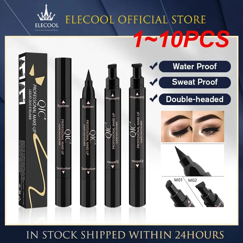 

1~10PCS Black Liquid Eyeliner Stamp Marker Pencil Waterproof Stamp Double-ended Eye Liner Pen Cosmetic Eyliner 2 Styles