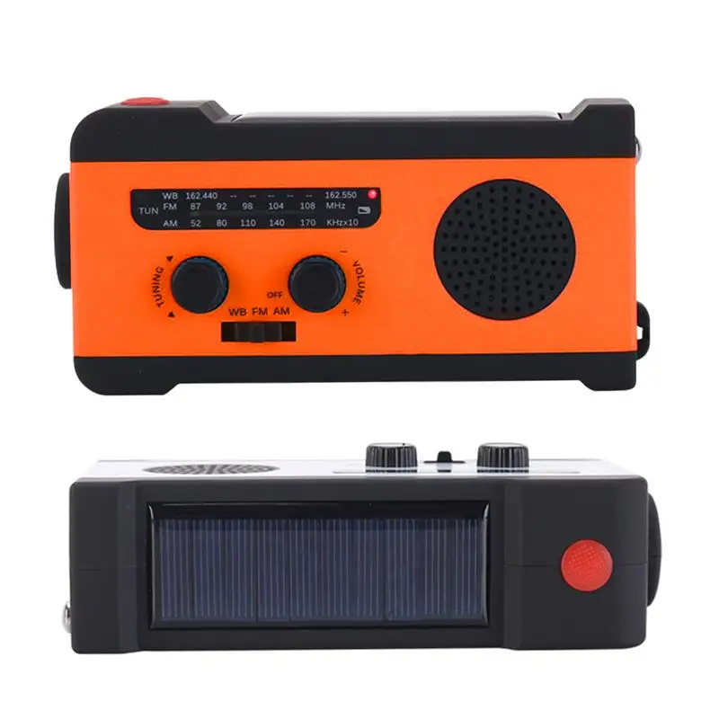 

Hand Crank Radio Multipurpose Weather Radio Hand Crank 2000mah Am/Fm/NOAA Solar Radio Portable Survival Tools For Outdoor