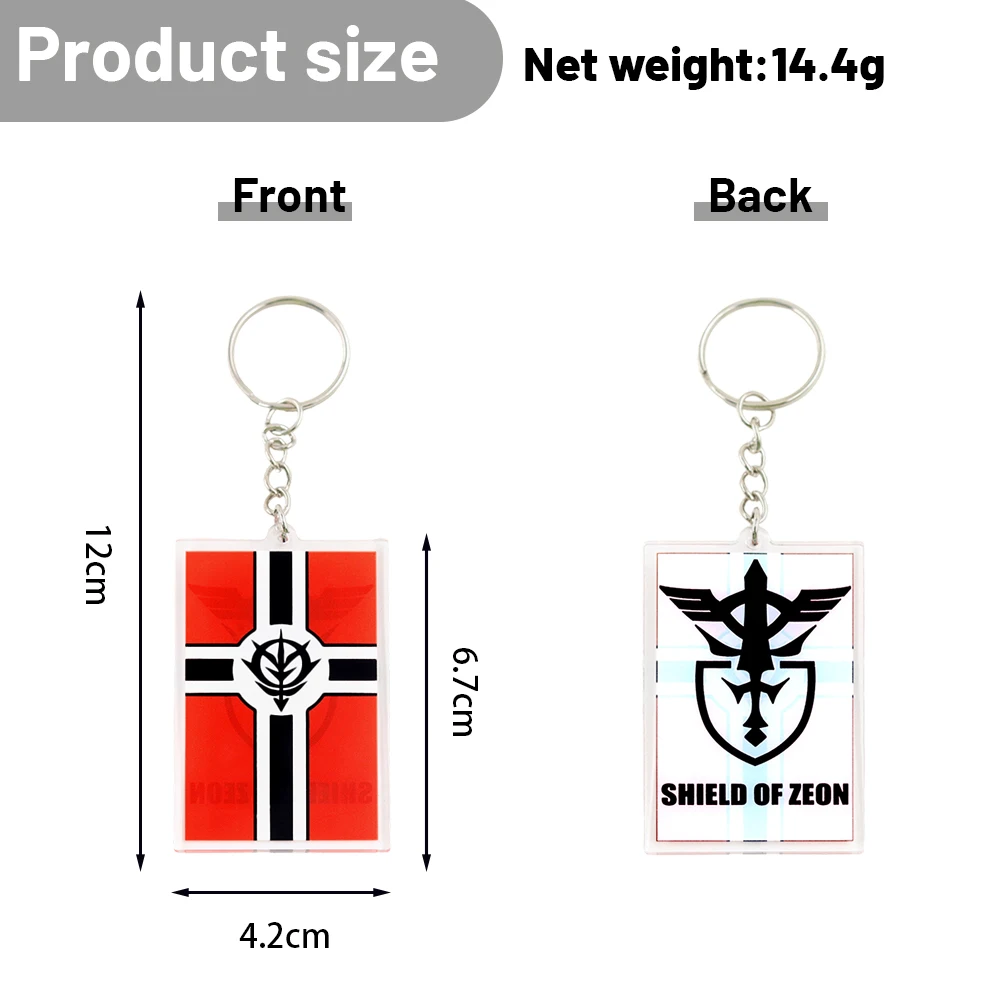 Principality Of Zeon Flag Acrylic Keychain Anime Mobile Suit Gundam Badge Keyring Fan Collectible Accessory