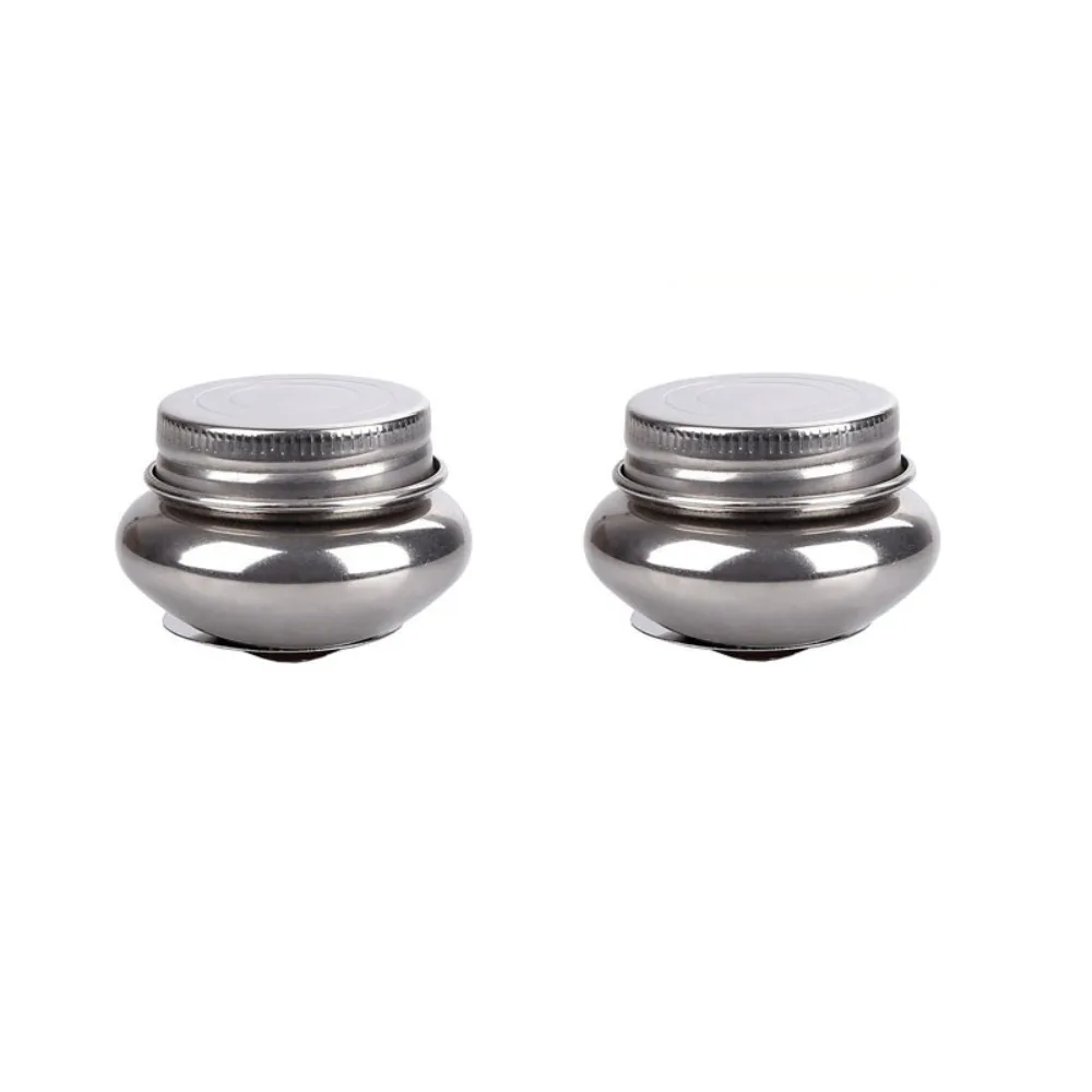 

Stainless Steel Painting Oil Pot with Lid Leakproof Watercolor Dipper Professional Single/Double Hole Oil Paint Box