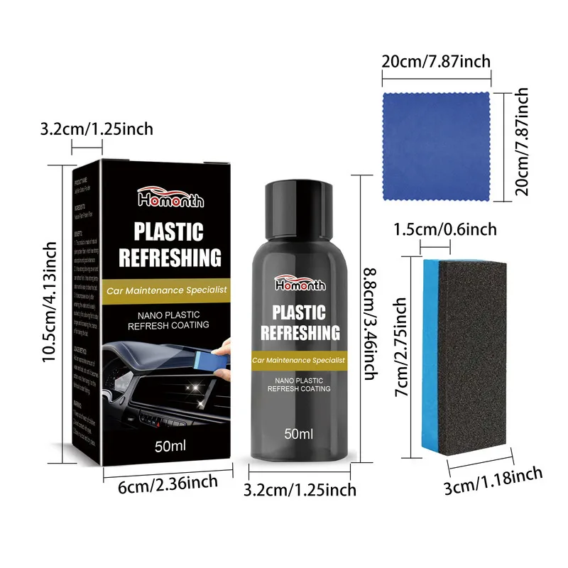 Preparat do renowacji nano-plastików, czyszczenia wnętrza samochodu, foteli, deski rozdzielczej, usuwania plam, pielęgnacji, polerowania, przywracający blask, pielęgnacja plastików samochodowych.