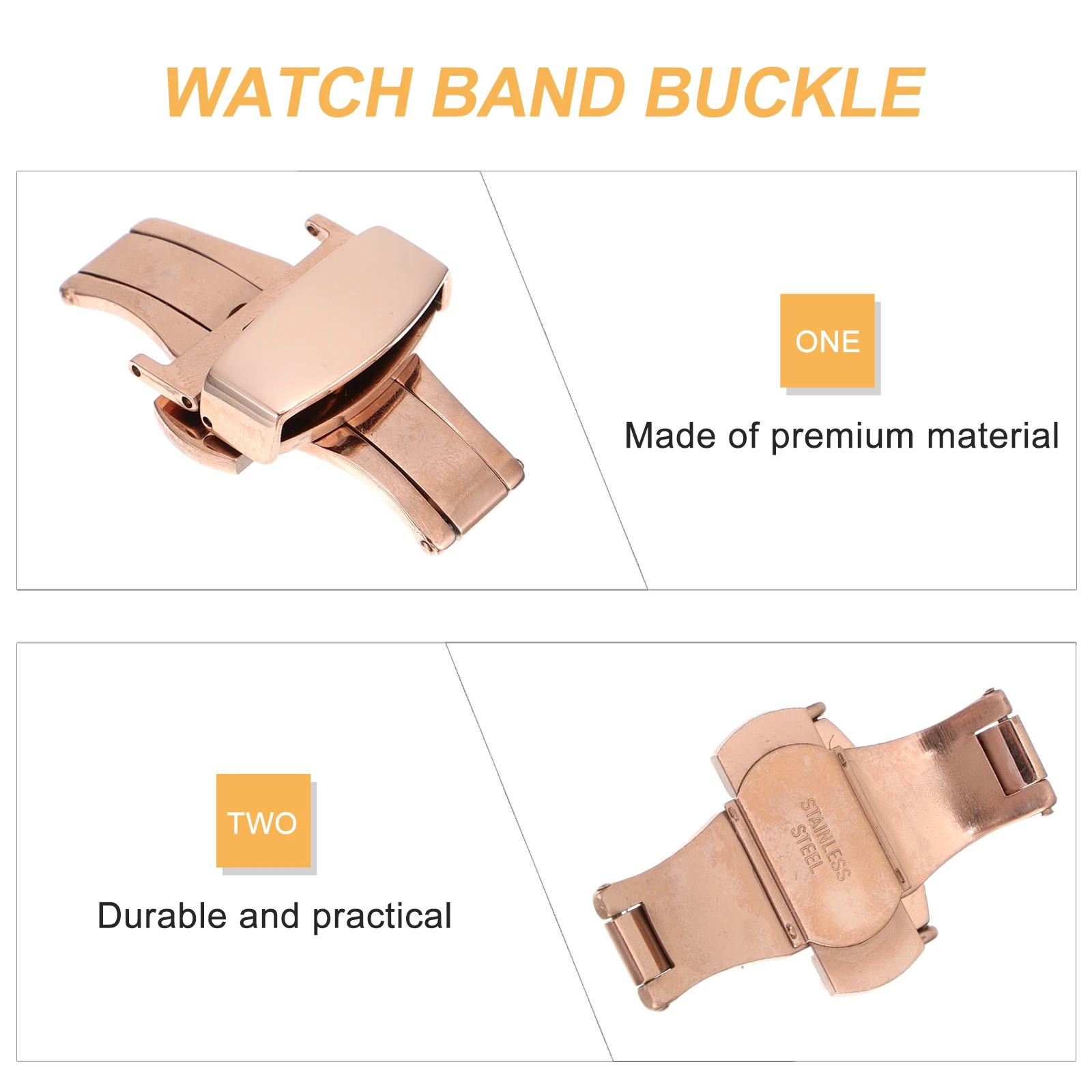 

Stainless Steel Butterfly Clasp Buckles Strap Decorative Clasps Practical Watch Accessories Durable Easy to Use Watch