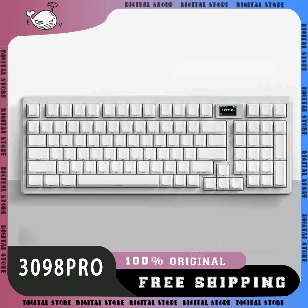 

MONKA 3098Pro Mechanical Game Keyboard 3Mode USB/2.4G/Bluetooth Wireless Keyboards 98keys Hot Swap Gaming Keyboard Office Gift