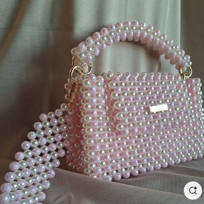 

Ins Design Bead Женская сумка на одно плечо ручной работы с жемчужной откидной ручкой Маленькие квадратные сумки для женщин Новые могут быть изготовлены по индивидуальному заказу
