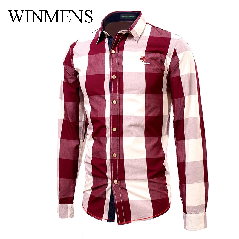 

Adult Men's Plaid Long Sleeve Shirts WOWHOMME Brand Cotton Comfort Outdoor Workwear Shirt For Male Breathable Tops Spring Autumn