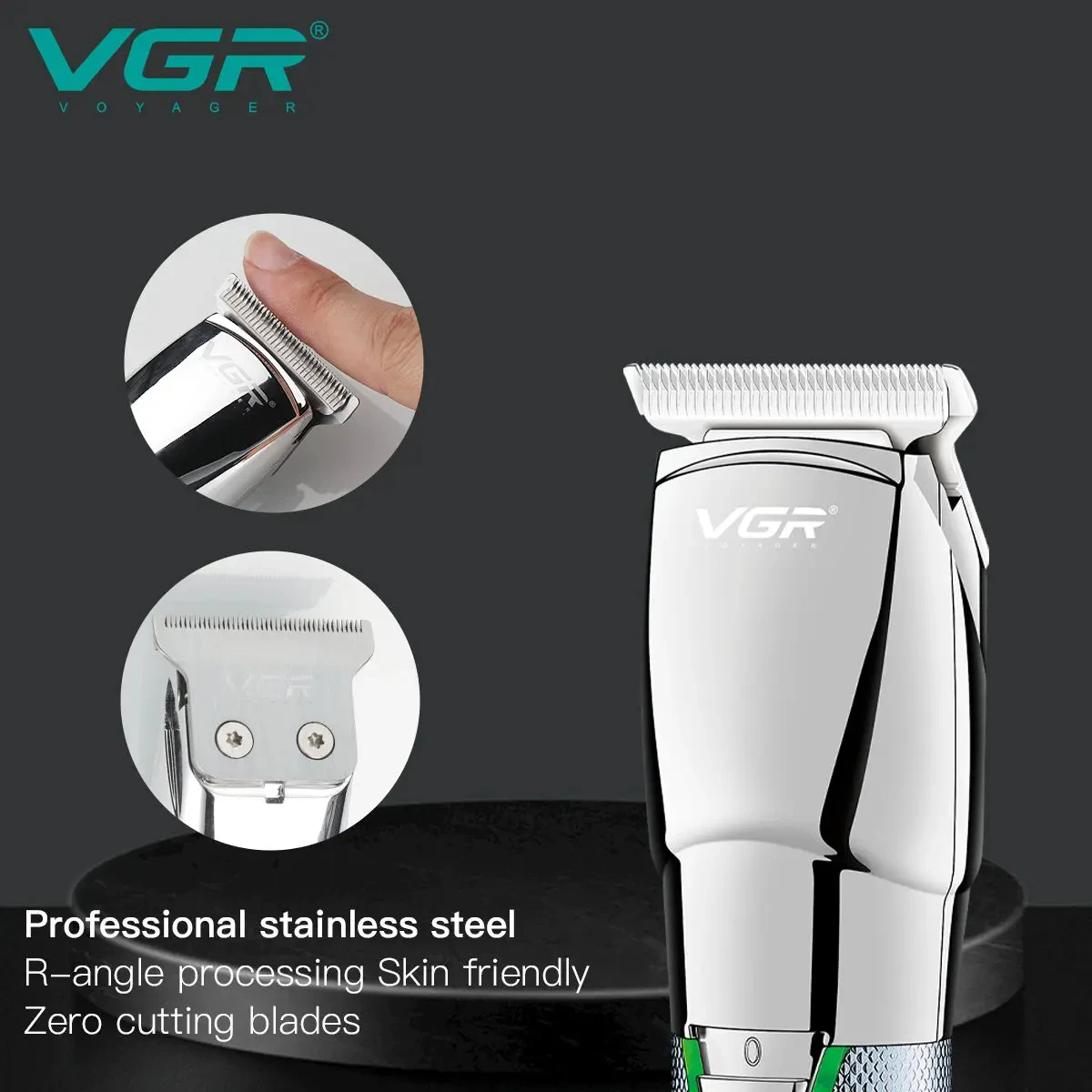 ماكينة قص الشعر الكهربائية VGR 903 الاحترافية القابلة لإعادة الشحن عبر USB للرجال #6