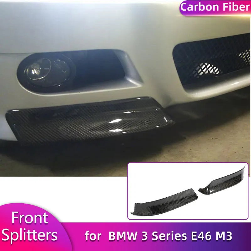 

Carbon Fiber Front Bumper Splitters for BMW 3 Series E46 M3 2000-2006 Car Racing Front Splitters Flaps Fins Body Kits