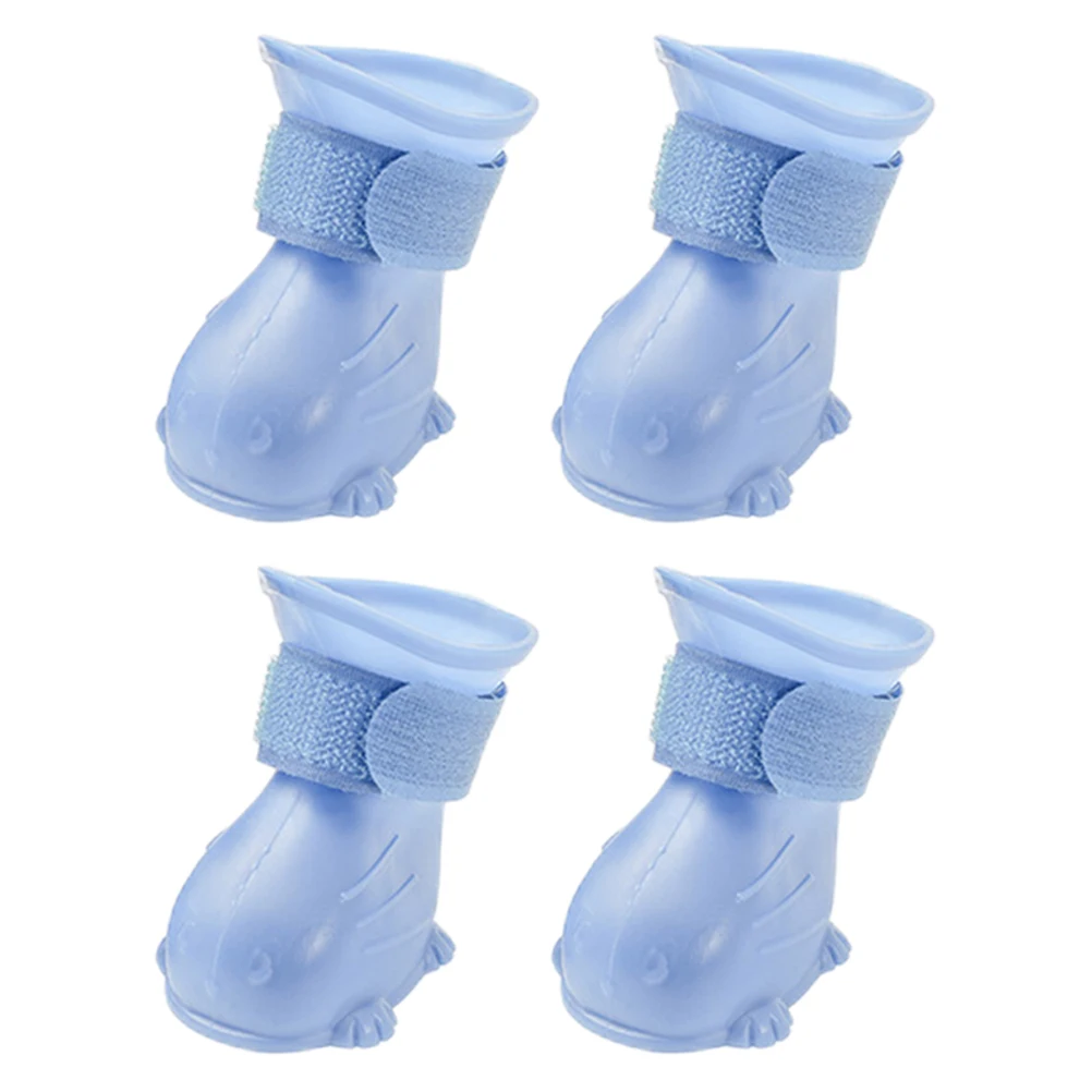 

4 Pcs Dog Waterproof Rain Boots for Small Dogs Adjustable Shoes Resistant Outdoor Durable Practical Puppy Anti Slip TEP