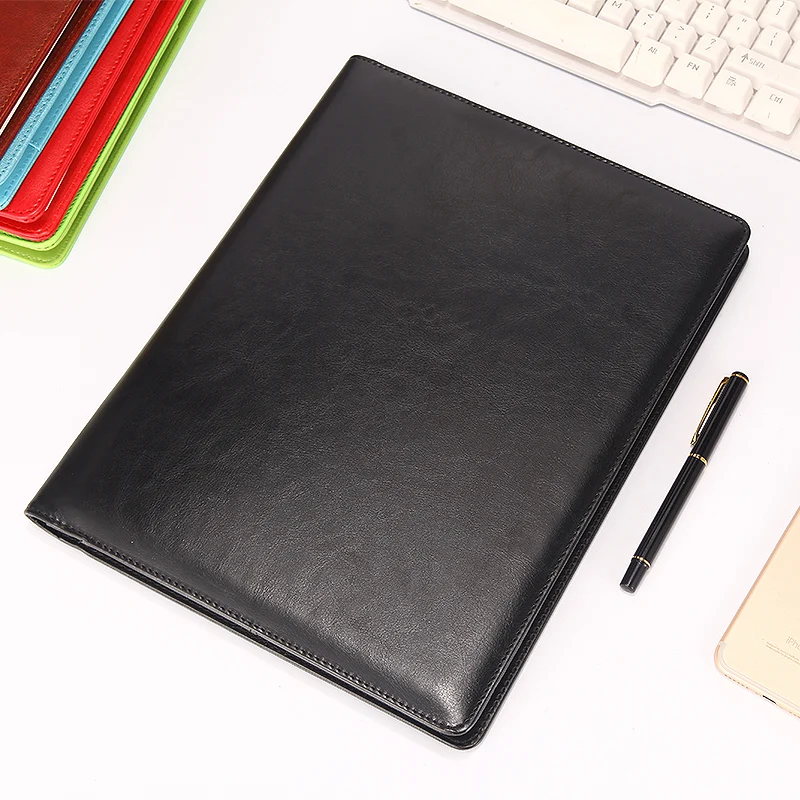 Creative Vintage Leather Padfolio A4 Men Business Contract Document Bag high end Fashion Manager folder School Office Supplies