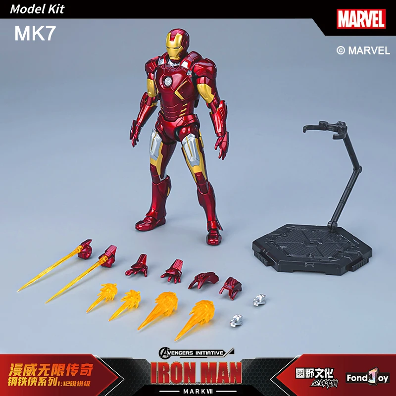 NIEUWE Originele Fondjoy Anime Figuur Iron Man MK4 Model Kit 1/12 Infinity Saga Ironman Mark 4 Montage ABS Joint Beweegbare Kid Speelgoed