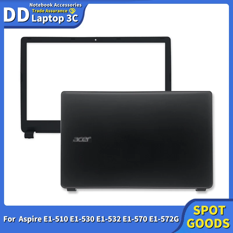 para acer aspire e1510 e1 530 e1 532 e1 570 e1 572g e1 572 v5we2 z5we1 lcd capa traseira moldura frontal case do portatil escudo preto novo 01