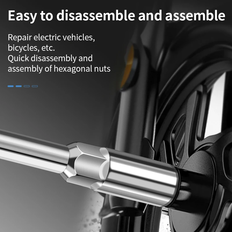 LUXIANZI Socket Wrench Screw Driver Hex Nut Key 5/5.5/6/7/8/9/10/11/12/13MM Nutdriver Hand Tool Deepening Socket Driver Wrench