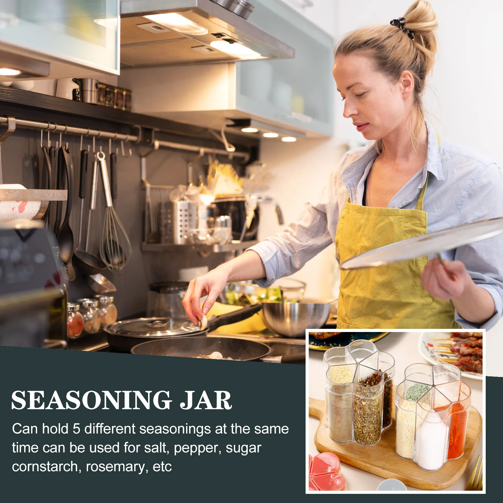 

Plastic Spice Container Seasoning Jar Salt Pepper Sugar Storage Box Kitchen Accessory for Restaurant Home Bbq