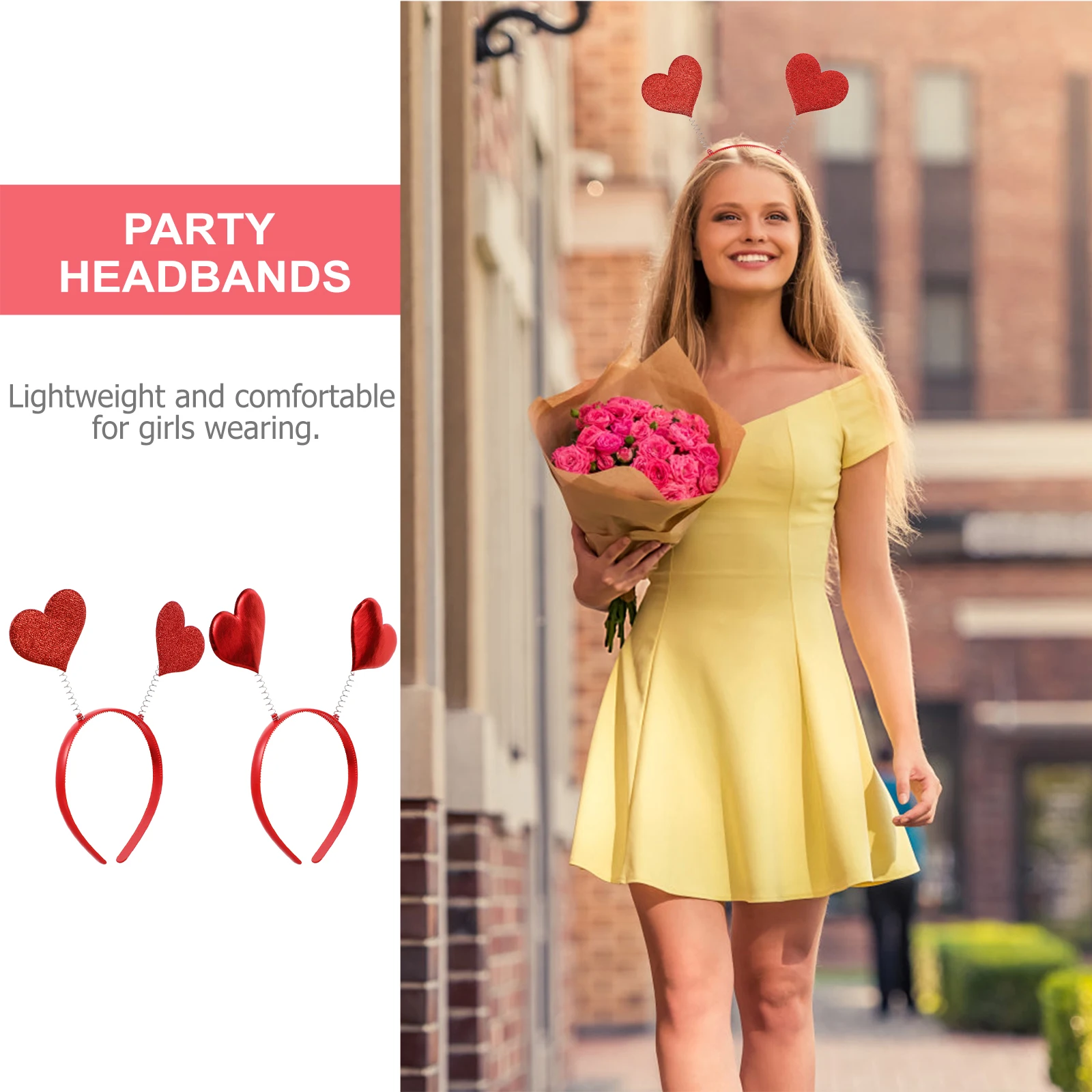 

Heart Shaped Lightweight Photo Props Girls Wear Valentine Day Party Supplies Hair Lover'S Day Props Accessories