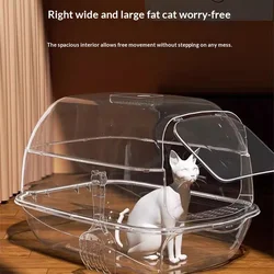 Caja de arena cerrada con asa para gatos, antiolores y fácil limpieza