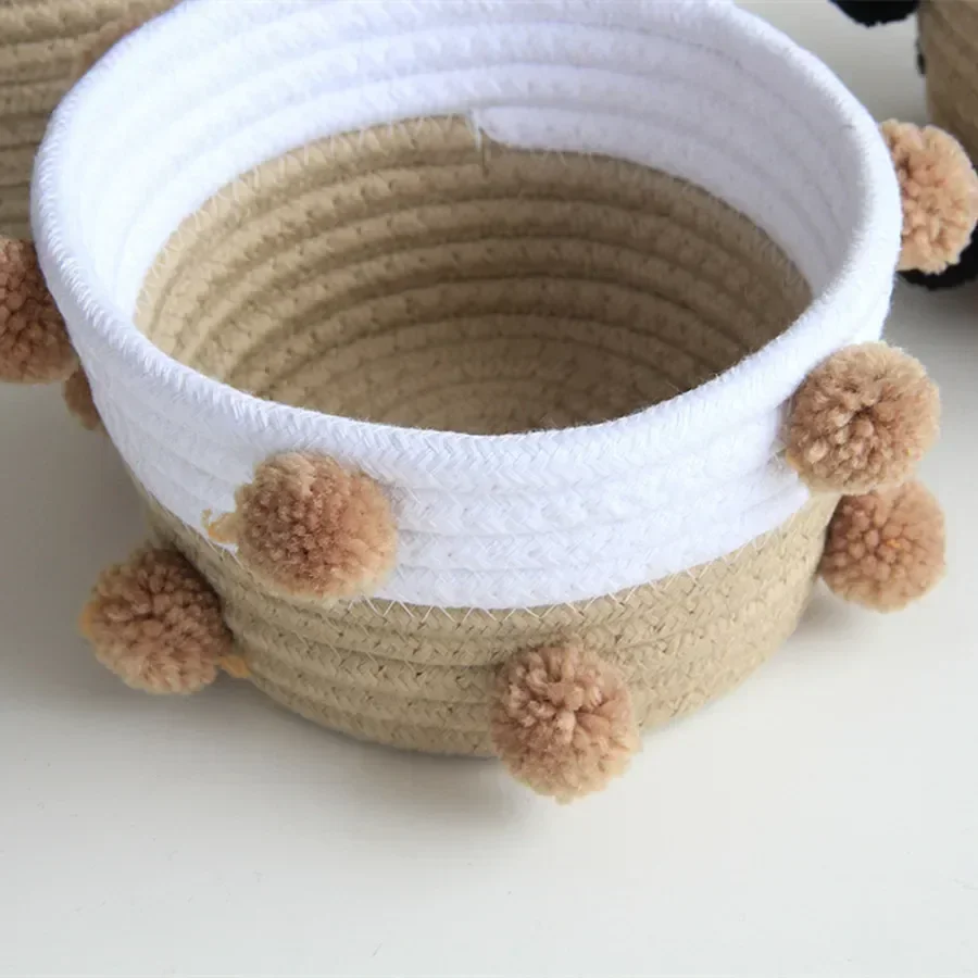 Simple Storage Baskets Nordic Cotton Rope Woven Desktop Sundries Kids Toys Box Space Saving Home Small Items Organizer Accessory