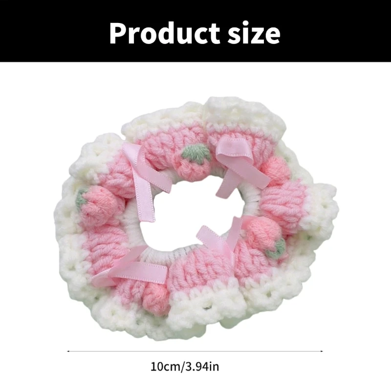 Delicate Yarn Crochet Hair Ornament Hair Scrunchie for Weddings and Parties DXAA