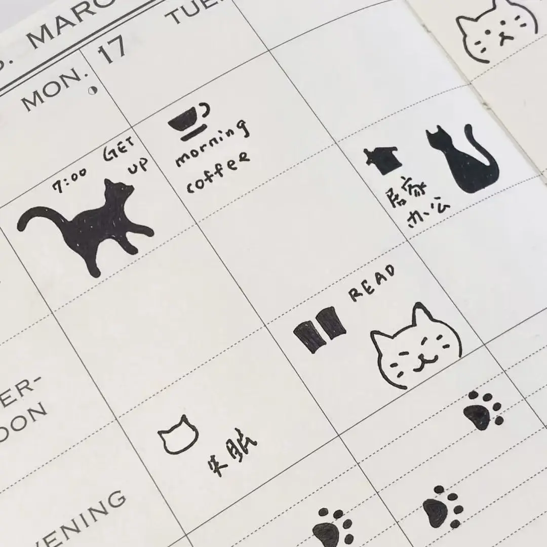 Japanese Cat Two Sided Bookmark Ruler Junk Journal Multi-functional Hollow Gold Ruler Creative Stationery Notebook Drawing Tool
