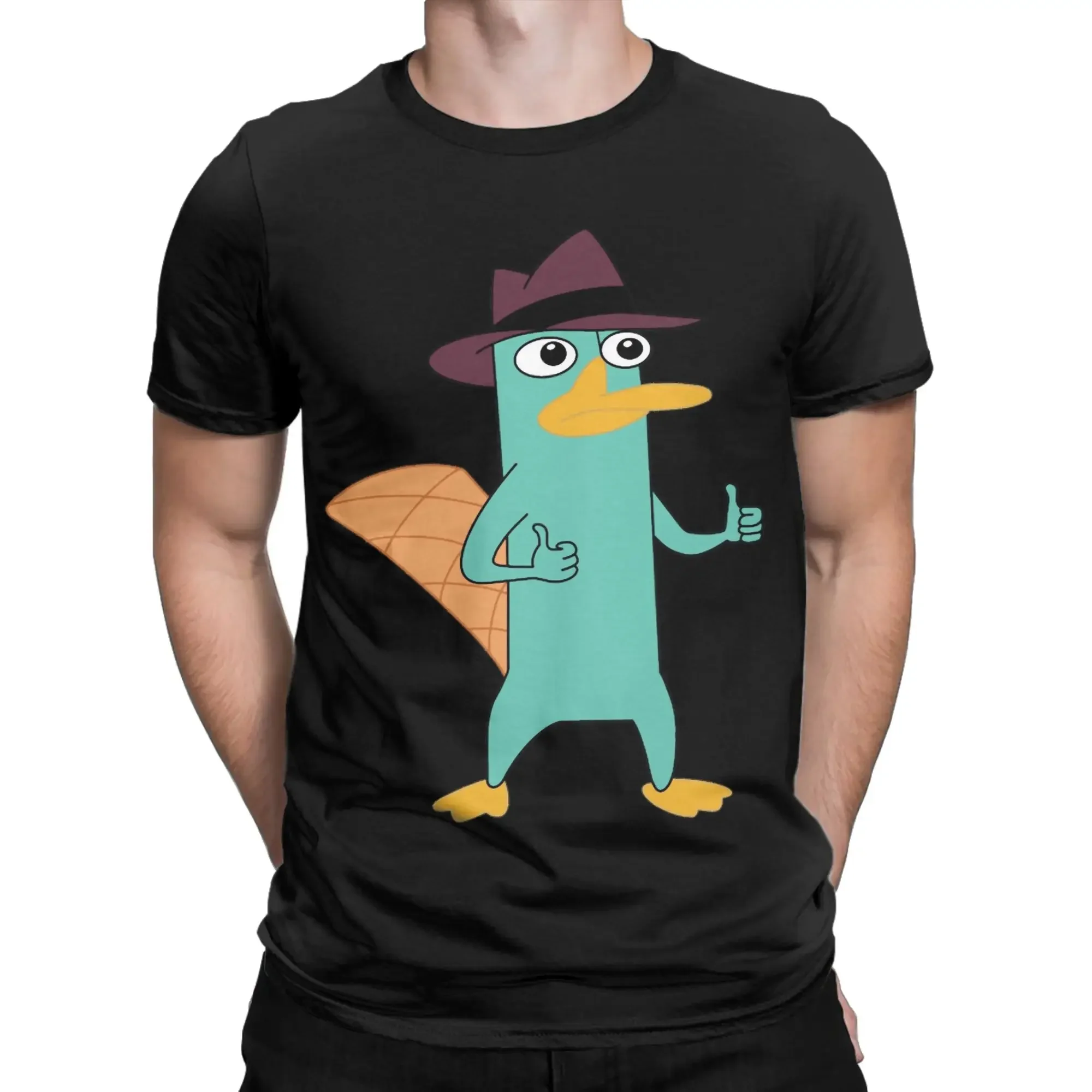 Men Agent Perry the Platypus T Shirts  Cotton Clothes Funny Short Sleeve Round Collar Tee Shirt 4XL 5XL T-Shirt
