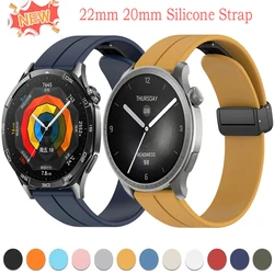 20mm 22mm Silicone Strap for Amazfit Balance/GTR Huawei Watch 4/GT5/4 Pro 46mm Magnetic Breathable Band for Redmi Watch 5 Active