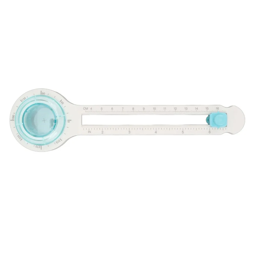Adjustable Cutting Diameter Circular Paper Cutter 8-32cm Blue Rotary Cutter Non-Slip Base PP Plastic Material Circle Cutter