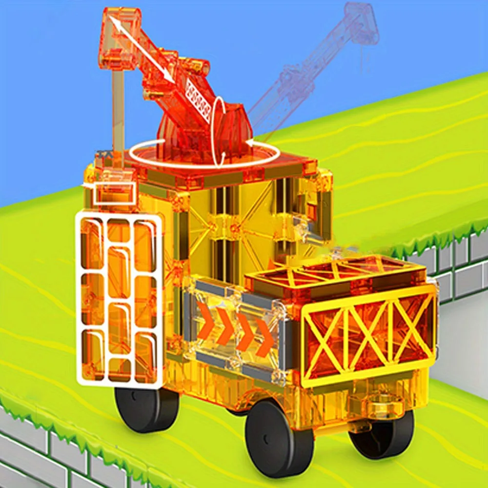 مزيج الألوان كرين الذراع لودر أطفال بالريموت كنترول ورقة مغناطيسية اللبنات غرفة المعيشة الديكور مجموعة هدية عيد ميلاد فنية