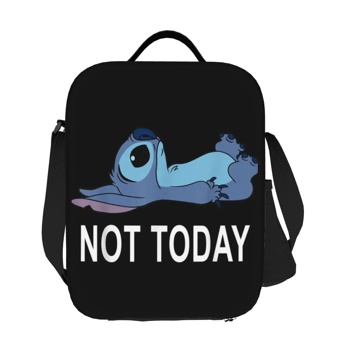 

Custom Lilo Stitch Not Today Stitch Insulated Lunch Tote Bag for Women Resuable Cooler Thermal Food Bento Box Kids Children