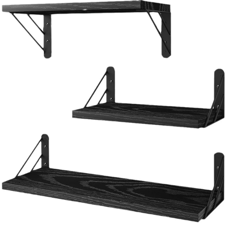 Wall Shelf Black Wall Frames In Different Sizes. Wall-Mounted Wooden Frame Home Furnishing