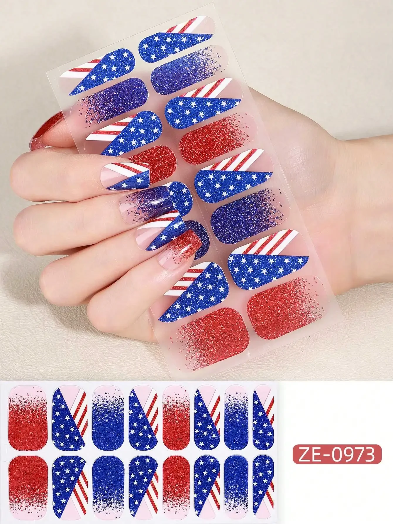 

Coral Pink Nail Stickers, Waterproof Nail Art Decals, Solid Color, Green Onion Pink, Gradient Ombre Full Nail Wraps