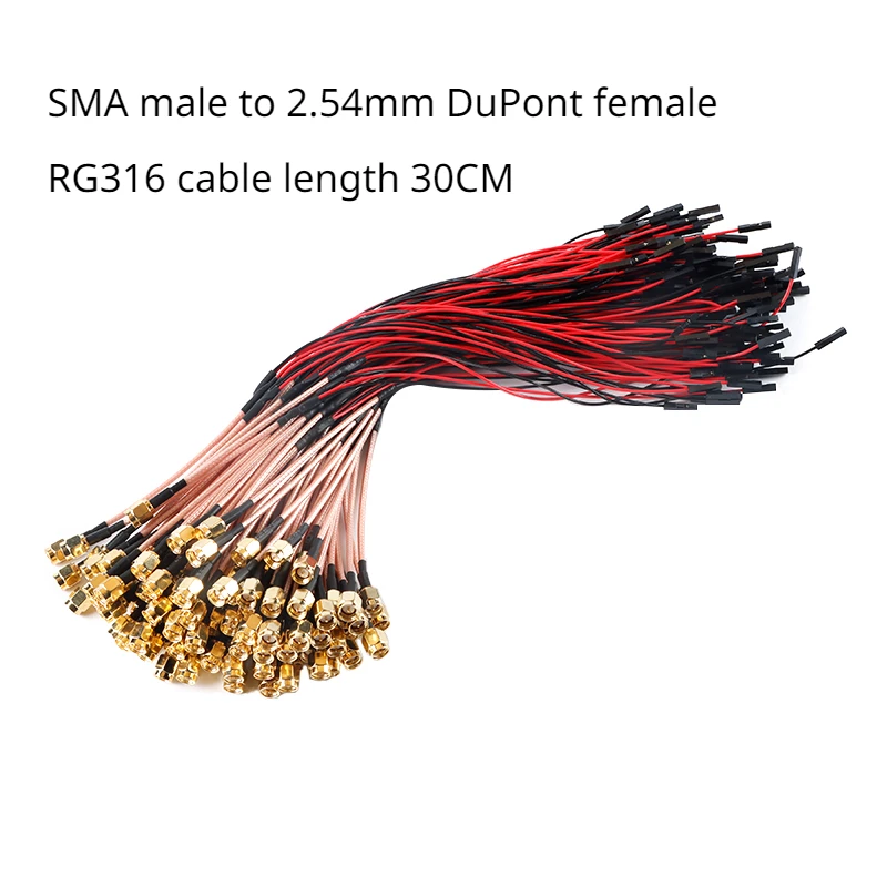 Cavo di collegamento cavo da SMA a Dupont a radiofrequenza/SMA maschio a 2.54mm Dupont femmina RG316 lunghezza cavo 30CM