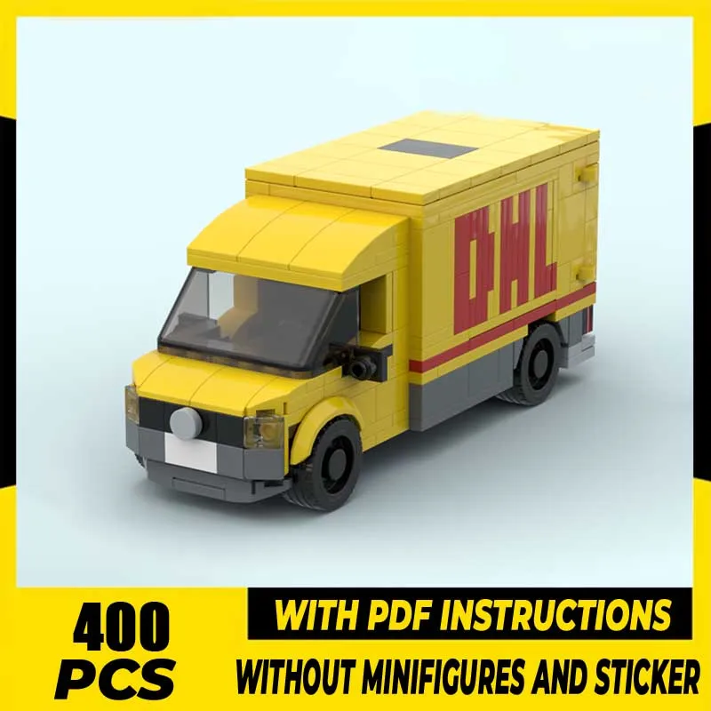 

Moc Building Bricks DHL Transporter Post Car Model Technology Urban Vehicle Model Blocks Assembly Gift Birthday Toys DIY Holiday
