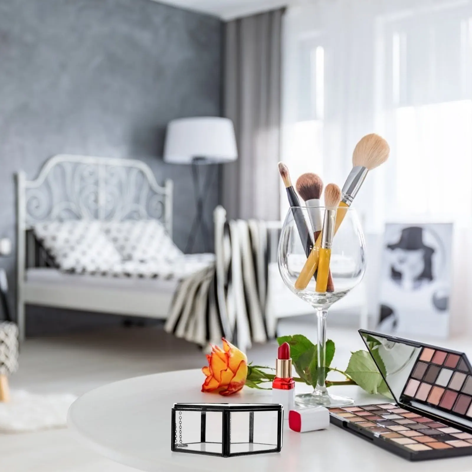 

Шкатулка-органайзер из стекла для украшений, аксессуаров, сувениров, резинок для волос, браслетов, решение для хранения ювелирных изделий для вечеринок