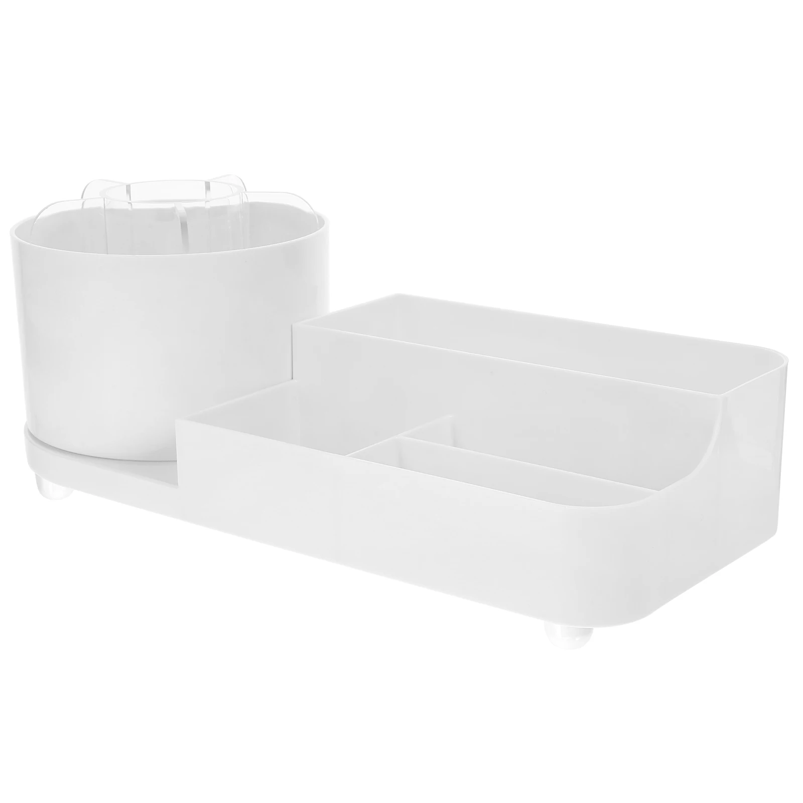 

Makeup Storage Box ganizer 5013 Pearl White Large Capacity Desk Grid Rotating Holder Brush Case Table cosmetics ganizer