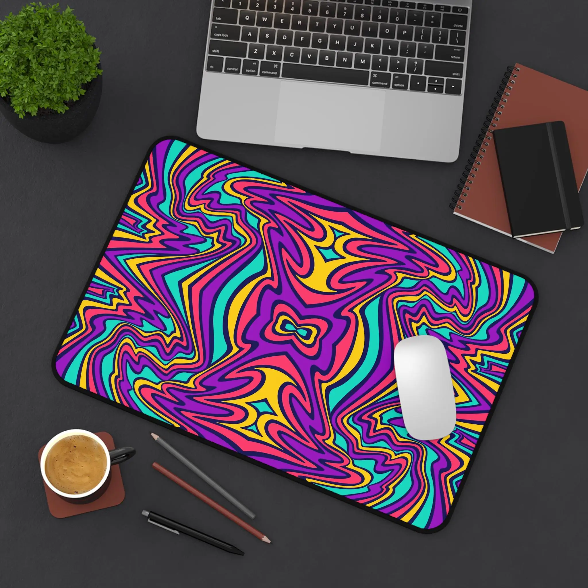 Vibrant Abstract Pattern Mouse Pad, Stylish Office Decoration, Gaming Gear, Workstation Accessory, Ideal Gift Gaming Mouse Pad