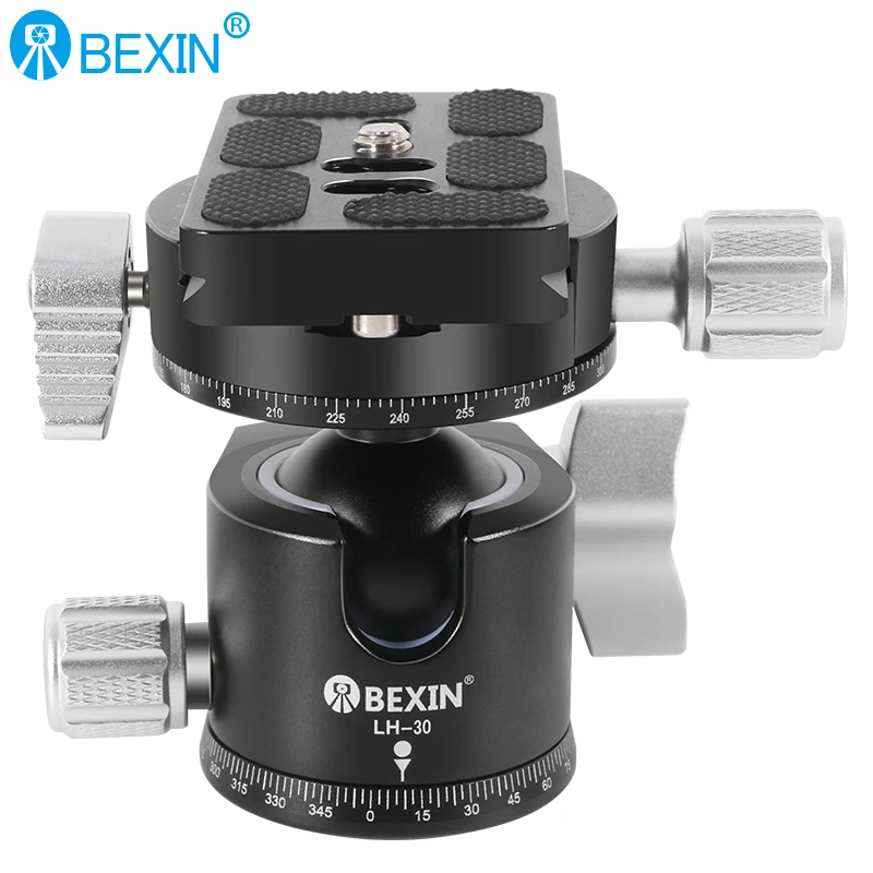 BEXIN LH-30 Tripod Ball Head Low Profile Tripod Head Panoramic Lower Gravity Center Design Smooth Operation