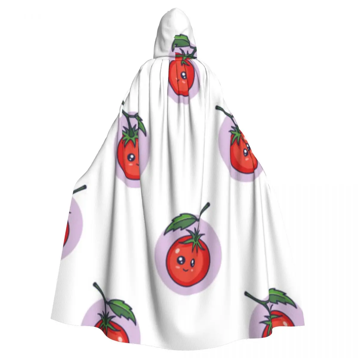 Cosplay Medieval Costumes Cute Kawaii Red Tomato Hooded Cloak Capes Long Robes Jackets Coat Carnival