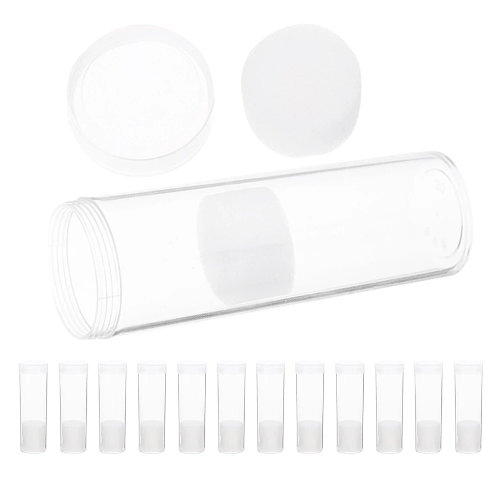 20 Pcs Coin Storage Box Collection Collecting Tubes Supplies Holder Case with Cover
