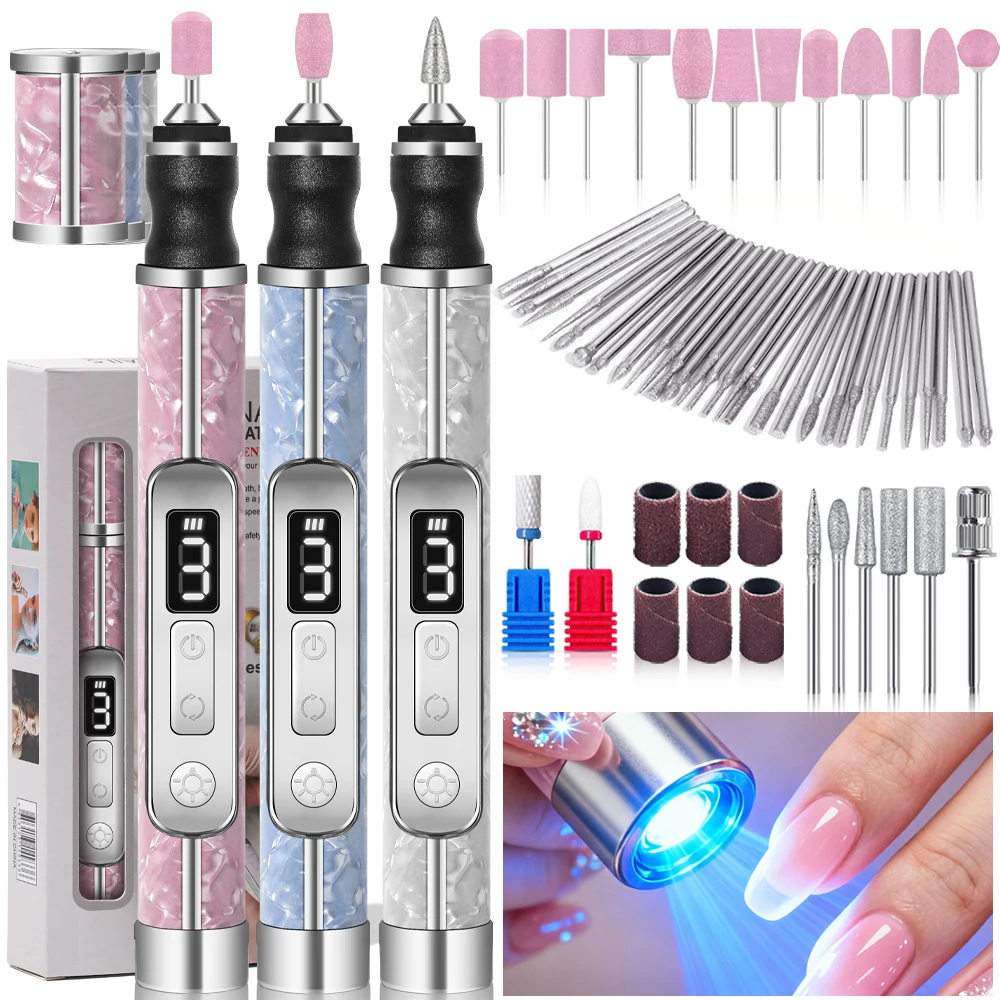 

Электрическая дрель-фрезер 2-в-1 и лампа для сушки ногтей: портативный набор для шлифовки, полировки и отверждения ногтей, электрическая машинка для маникюра и набор инструментов для маникюра