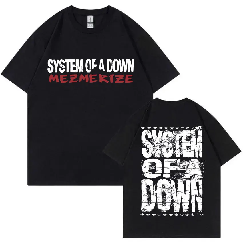 Rock Band System of A Down Mezmerize T Shirts Men Women Vintage Alternative Metal Music T-shirts Men's Fashion Oversized Tshirt